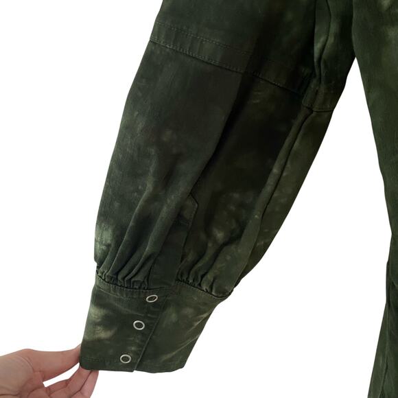 Anthropologie Something Navy Edie Long Sleeve Dress Green Tie Dye Size XXL NWT - Picture 9 of 9